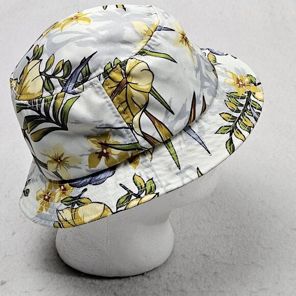 Stussy Paradise Bucket Hat Large / XL Blue Yellow Floral Cap Hawaiian Surf Skate - Picture 5 of 6
